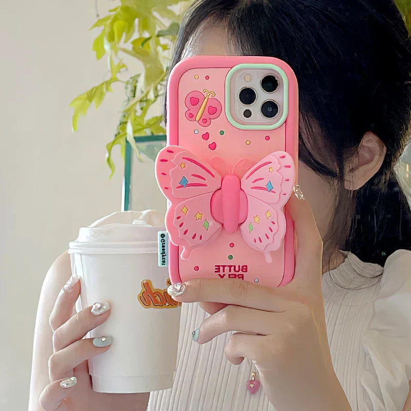 Trendy 3D Butterfly Protective iPhone Cover