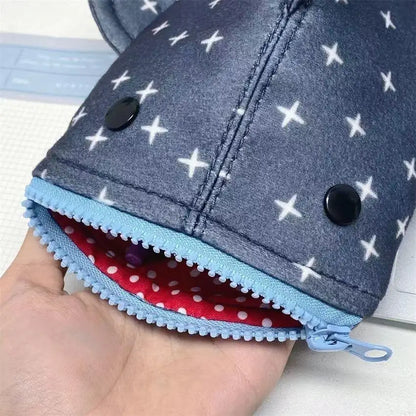 Navy Blue Shark Zip Pencil Pouch