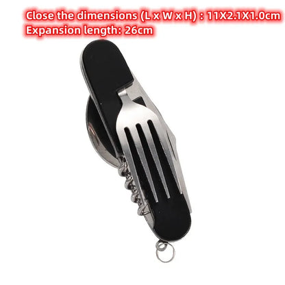 Portable 4-in-1 Stainless Steel Travel Utensils