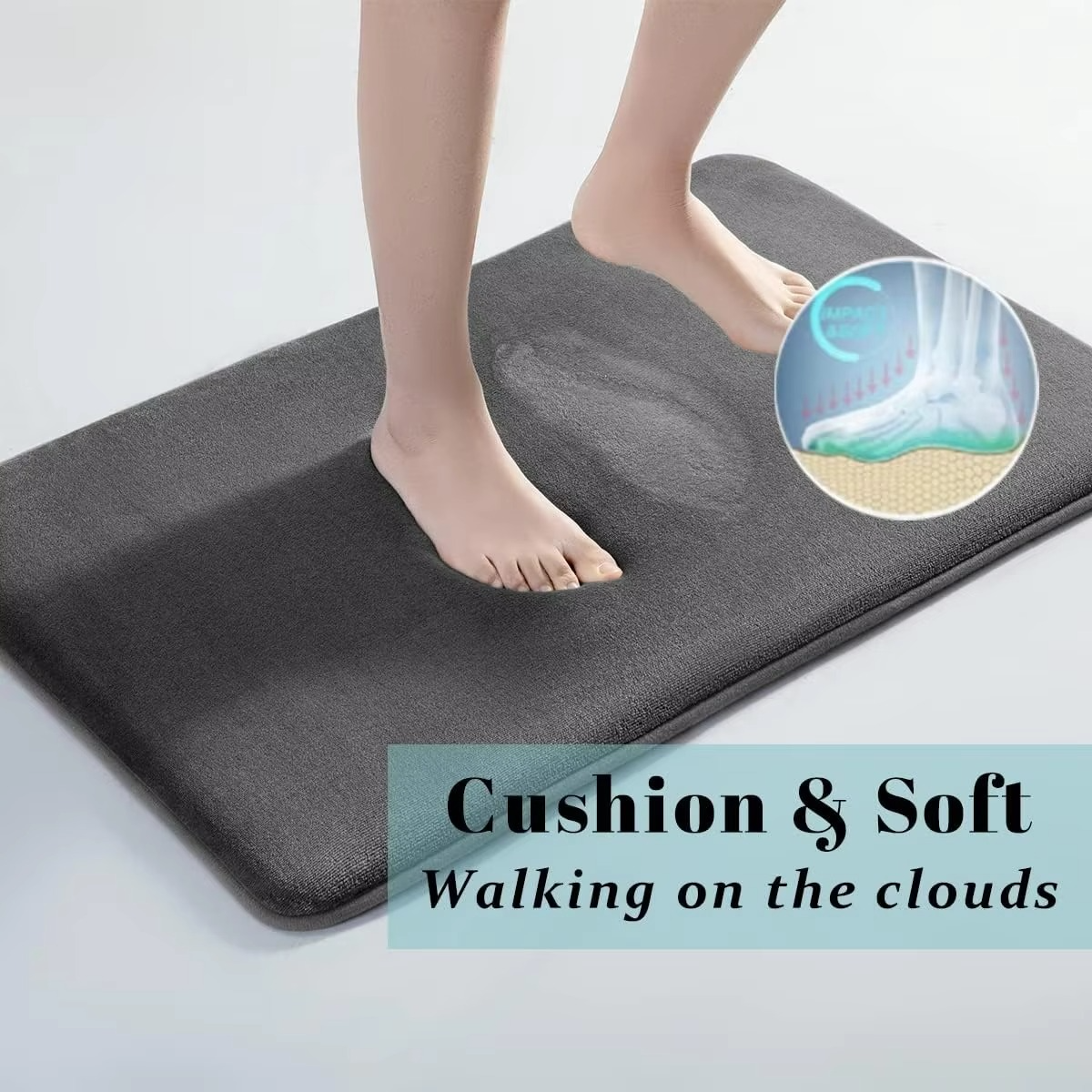Plush Coral Velvet Bathroom Mat with Non Slip Bottom