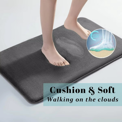 Plush Coral Velvet Bathroom Mat with Non Slip Bottom