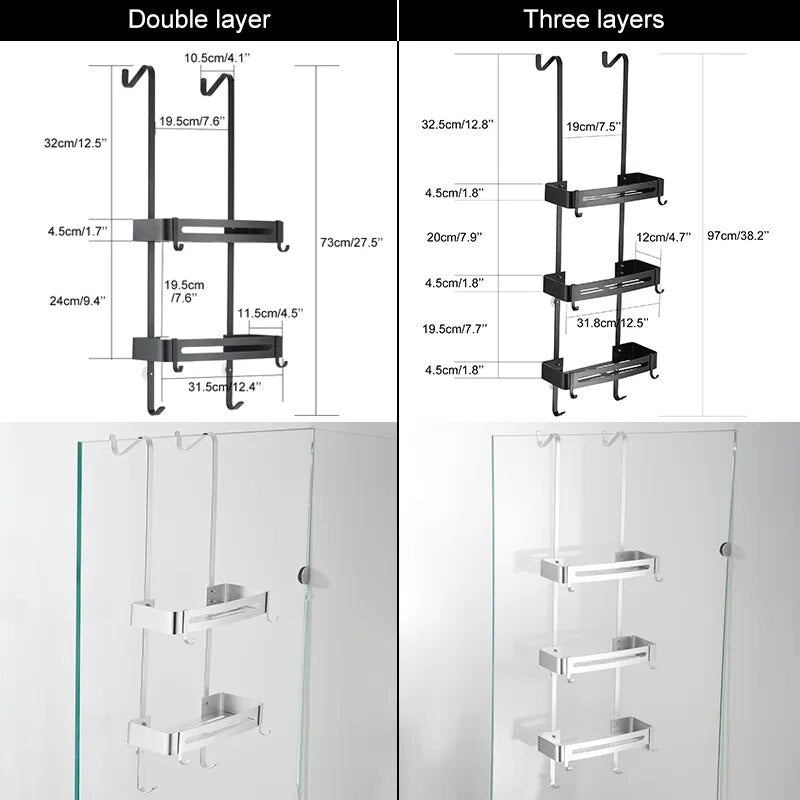 Stylish Bathroom Double Layer Shower Caddy Rack