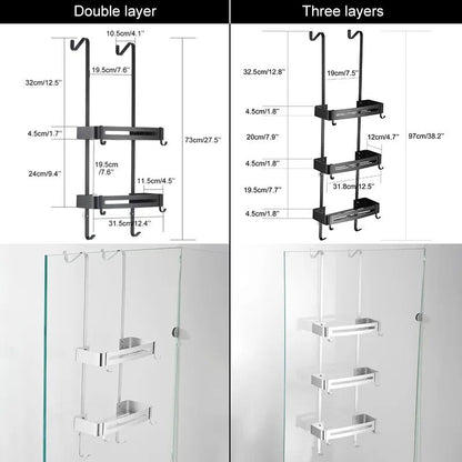 Stylish Bathroom Double Layer Shower Caddy Rack