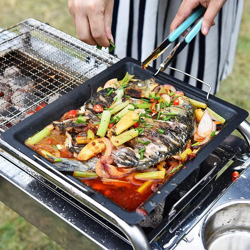 Large Reversible Cast Iron Grill Pan for BBQ & Stove