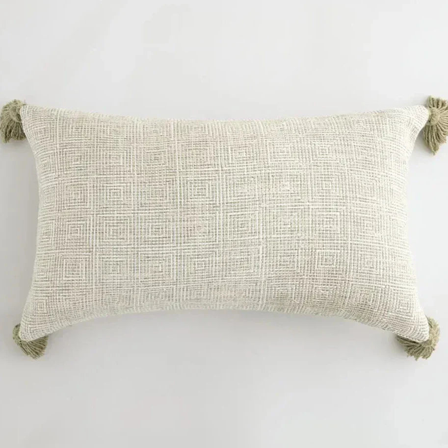 Stylish Home Cushion Cover with Decorative Tassels