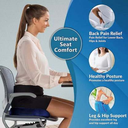 Comfortable Memory Foam Seat Cushion with Grip Bottom