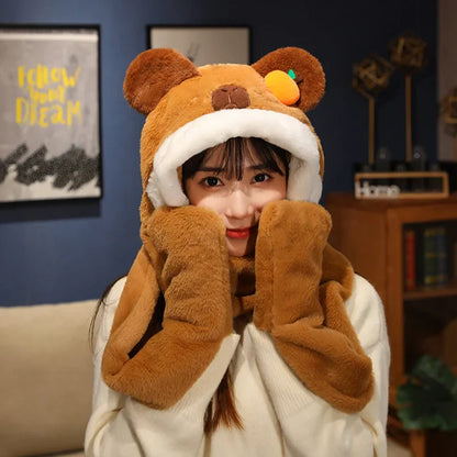 Cozy Plush Kid's Fun Animal Gloves