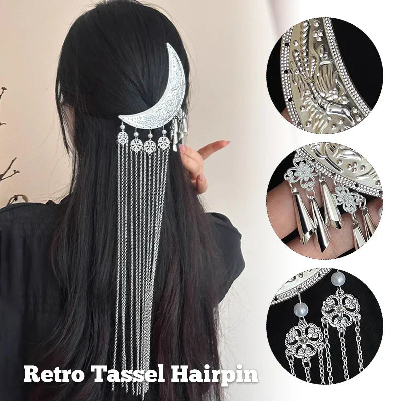 Glamorous Crescent Moon Hair Clip