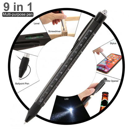 9in1 Multi Tool Stainless Steel Pocket Pen