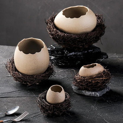 Unique Handcrafted Bird Nest Shaped Ceramic Bowl