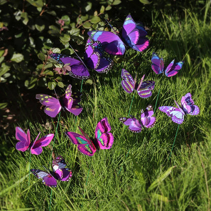 Vibrant Outdoor Butterfly Garden Decor Set of 10 - Yeezlab