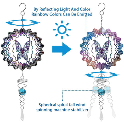 Metal Spiral Garden Wind Spinner Decoration