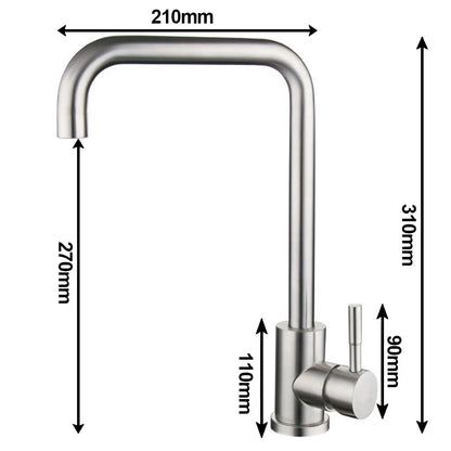Contemporary Brushed Steel Kitchen Sink Faucet