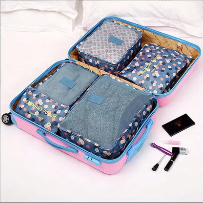 Travel Packing Cube Set 6pc Waterproof Luggage Organizer
