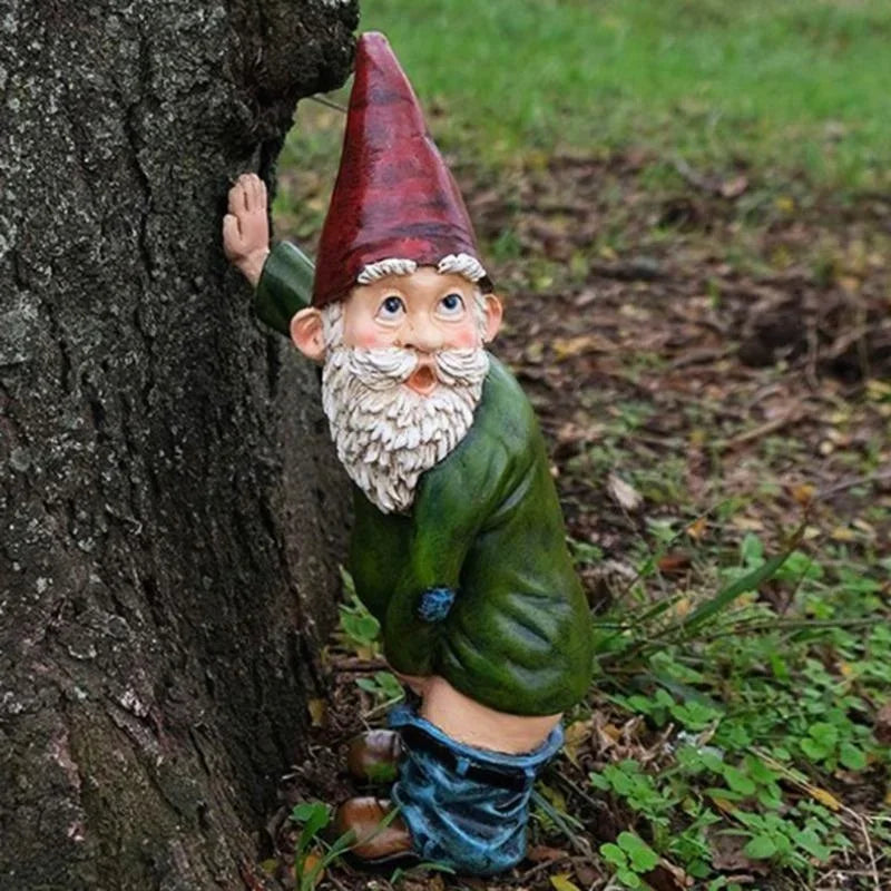 Unique Resin Gnome Statue with White Beard