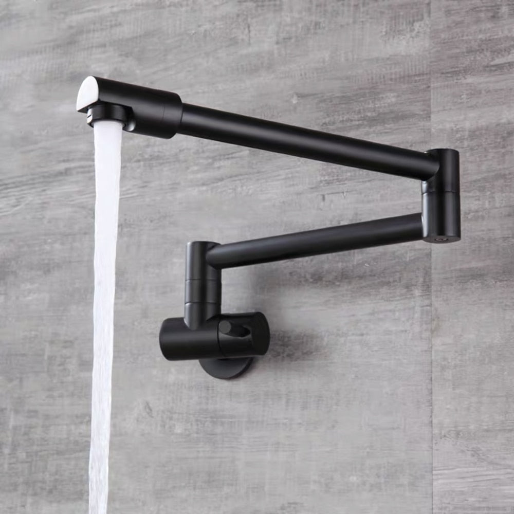Space-Saving Foldable Chrome Kitchen Faucet