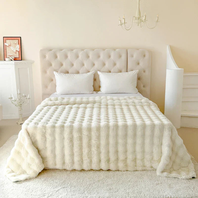 Ultra Soft Double Layer Faux Fur Throw Blanket