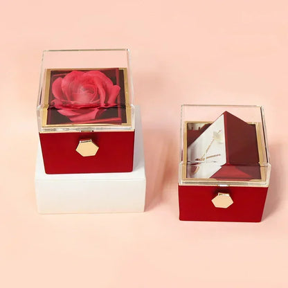Luxury Rose Rotating Jewelry Storage Box