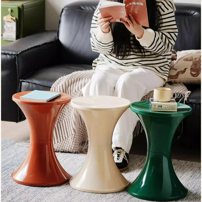 Stylish Plastic End Table with Wide Hourglass Shape