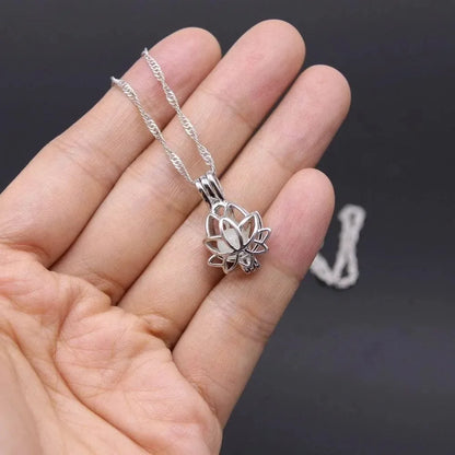 Glowing Moonlight Lotus Pendant Necklace