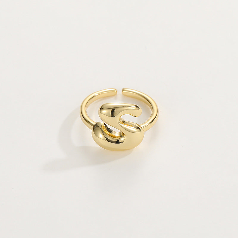 Fashionable Alphabet Initial Ring