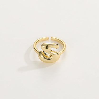 Fashionable Alphabet Initial Ring
