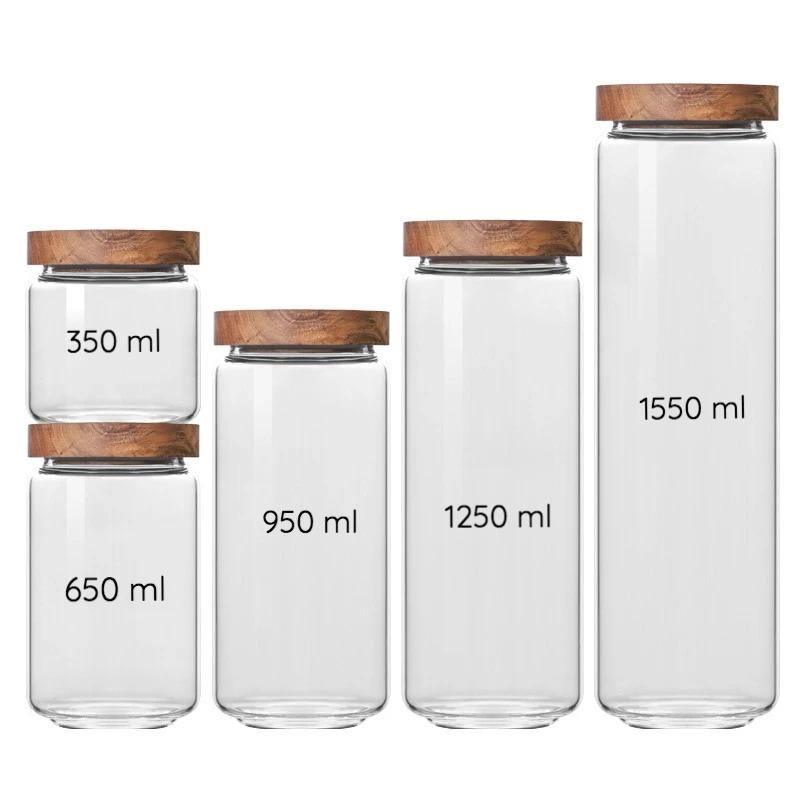 Clear Stackable Glass Food Storage Containers for Kitchen