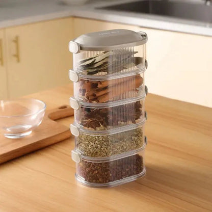 Compact 5 Piece Spice Storage Box Set