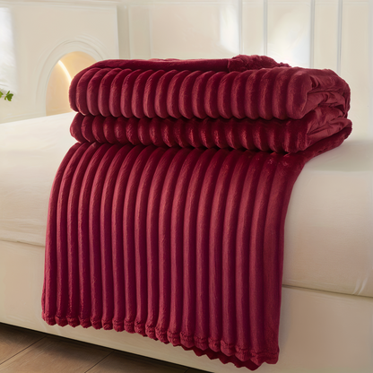 Cozy Plaid Fleece Throw Blanket