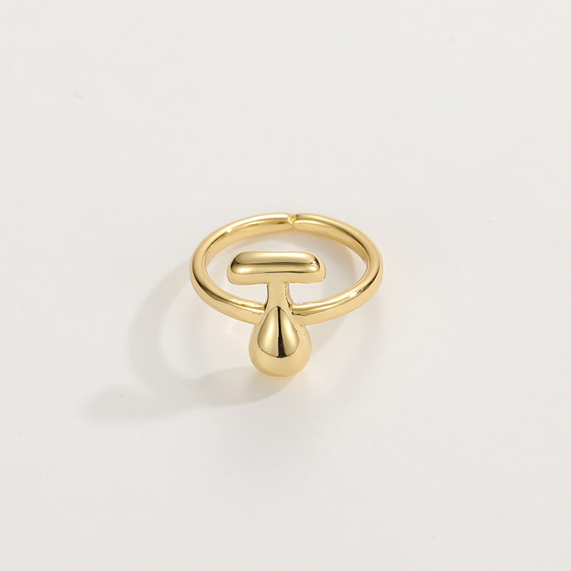 Fashionable Alphabet Initial Ring