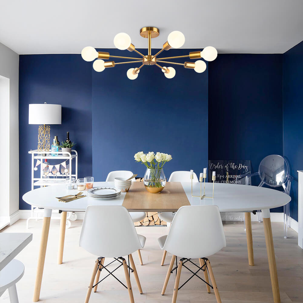 Modern Semi-Flush Mount Crystal Chandelier