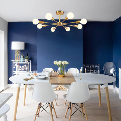 Modern Semi-Flush Mount Crystal Chandelier