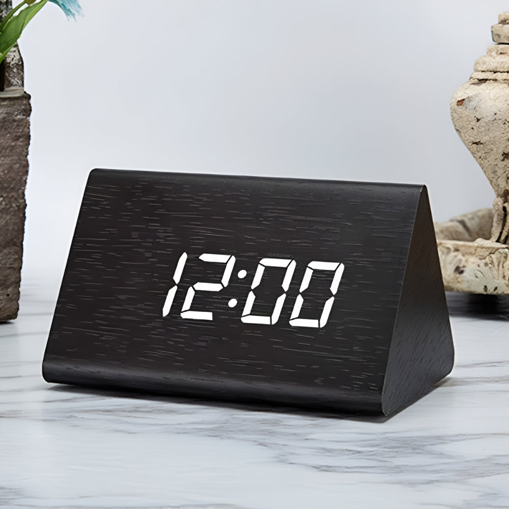 Wooden Digital LED Clock Radio Alarm