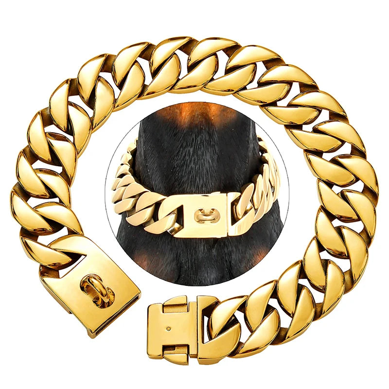 Strong Metal Dog Collar - Durable Stainless Steel Necklace