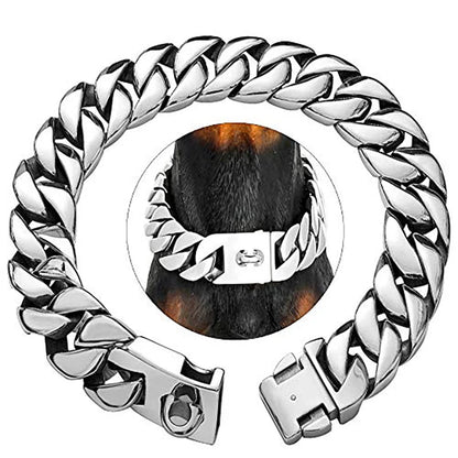 Strong Metal Dog Collar - Durable Stainless Steel Necklace