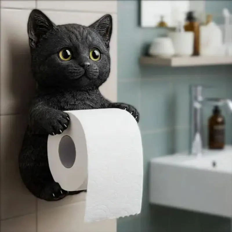 Fun Cat Wall Toilet Paper Holder