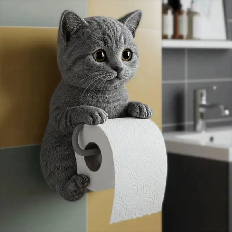 Fun Cat Wall Toilet Paper Holder - Yeezlab