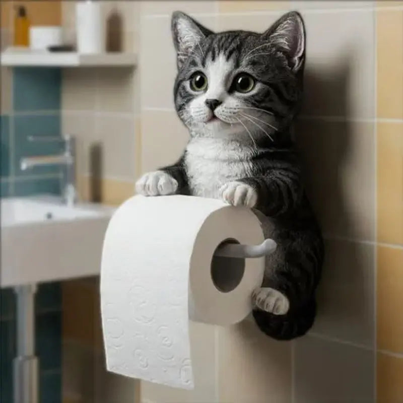 Fun Cat Wall Toilet Paper Holder