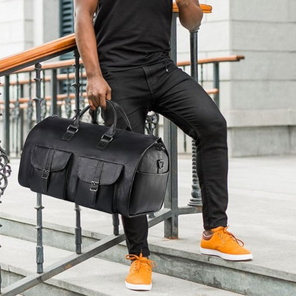 Premium Leather Travel Duffel Carry On Bag