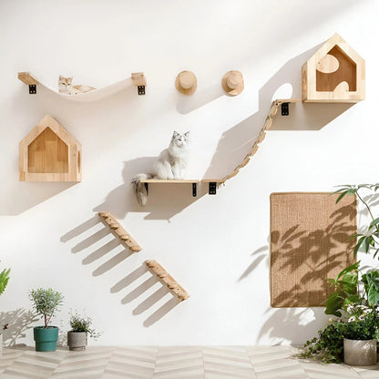 Cat Tower Wall Shelf with Scratch Pad