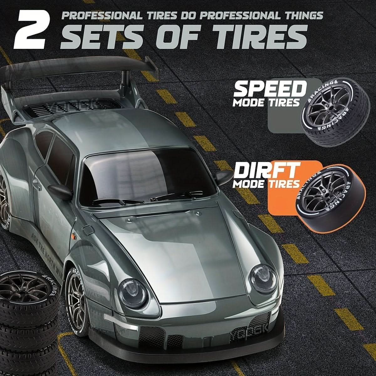 Fast 1:24 Scale RC Car with LED Lights & 4WD