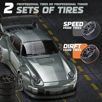 Fast 1:24 Scale RC Car with LED Lights & 4WD