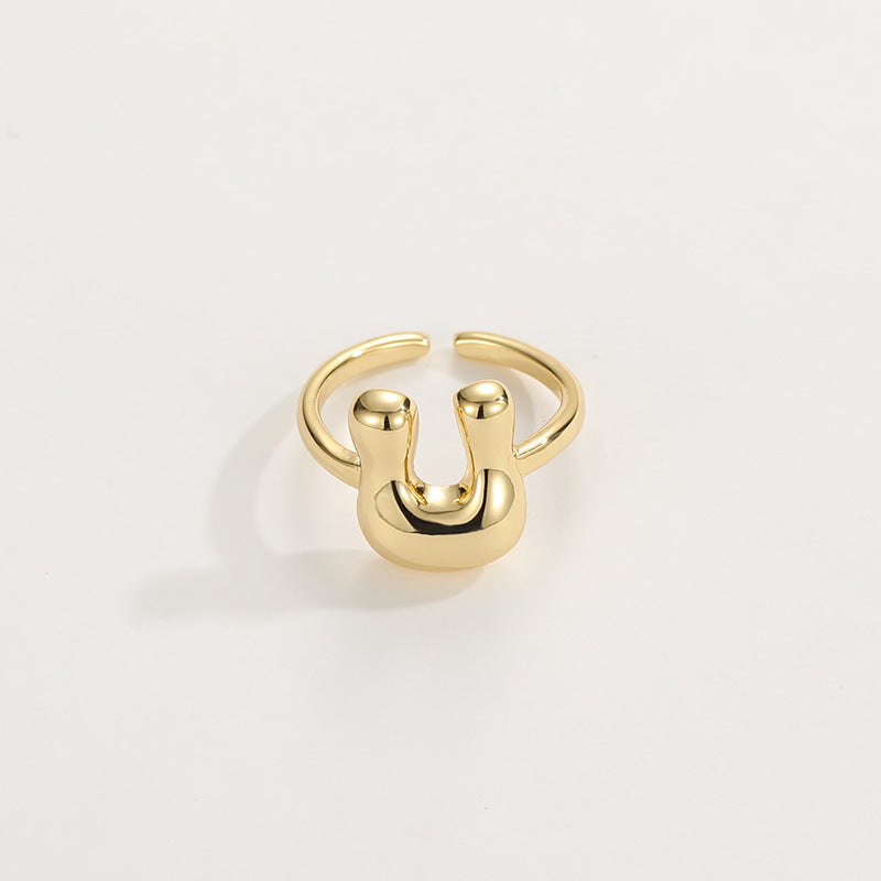Fashionable Alphabet Initial Ring