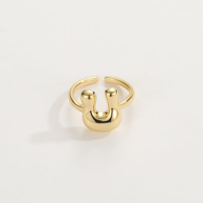 Fashionable Alphabet Initial Ring