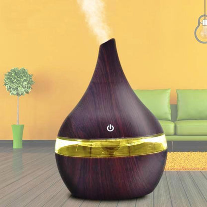 Natural Wood Electric Mist Humidifier Essential Oil Diffuser