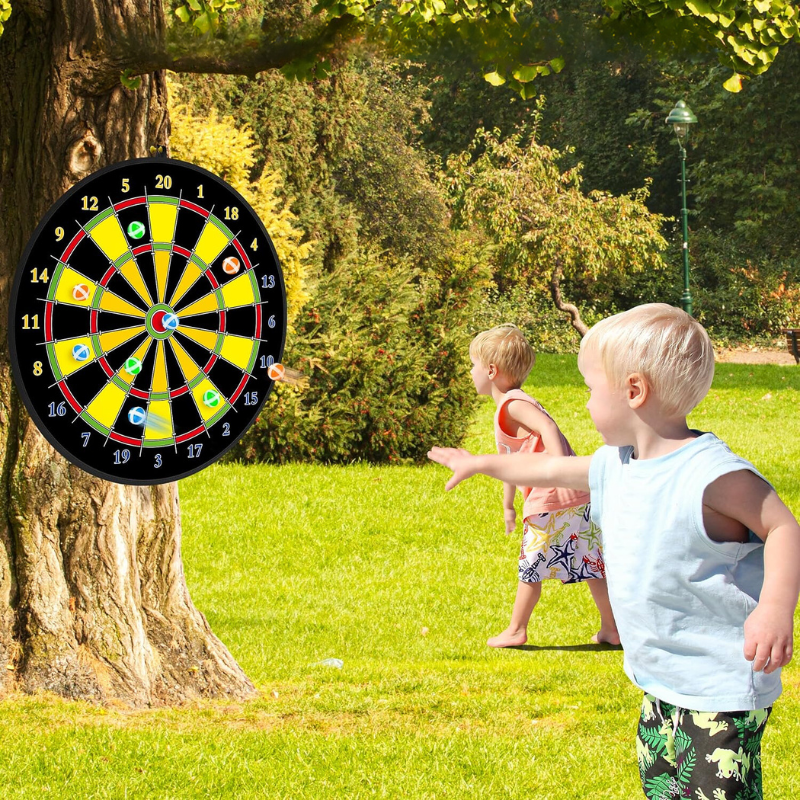 Fun Target Game with Bright Colored Darts