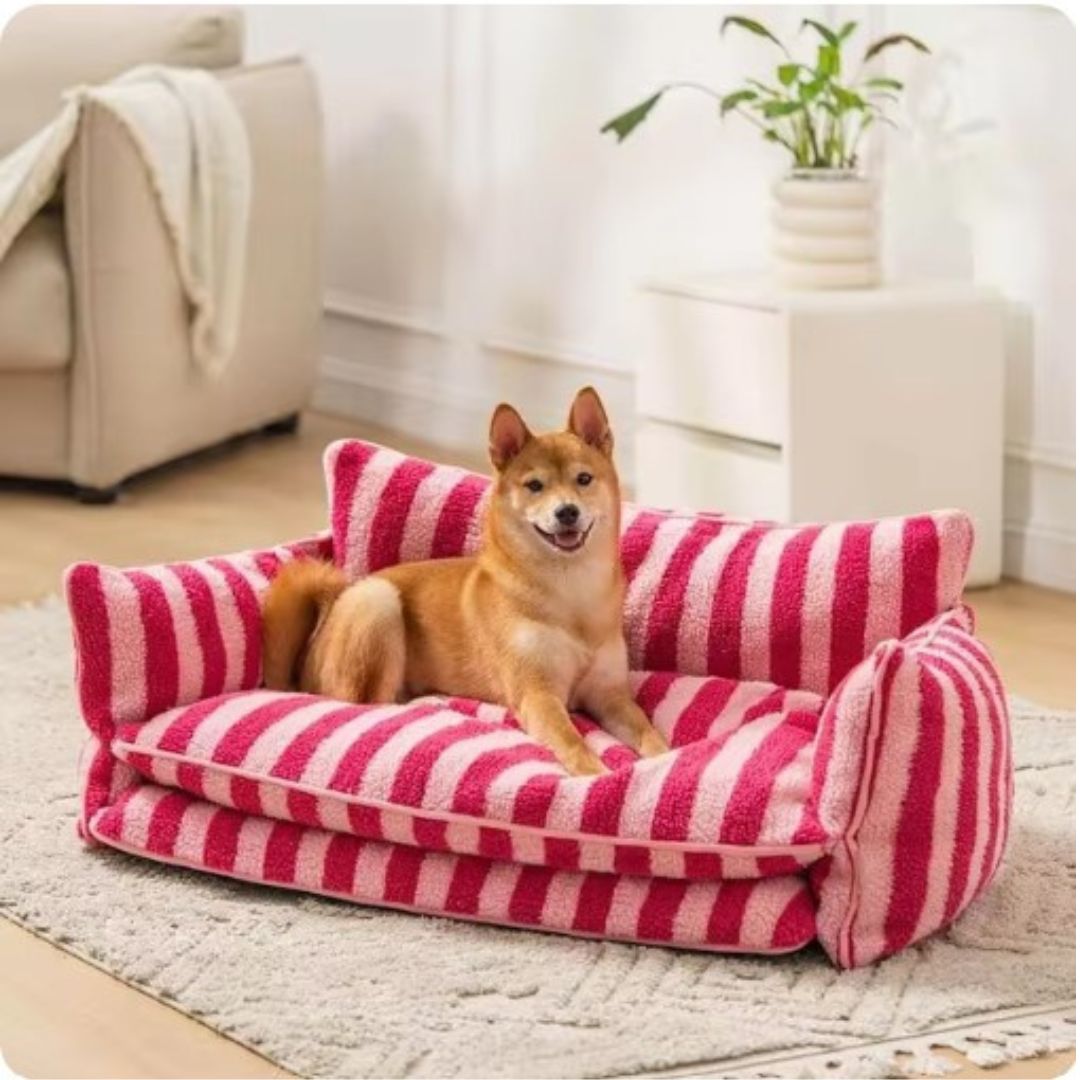 Plush Pet Couch - Washable Soft Dog Bed