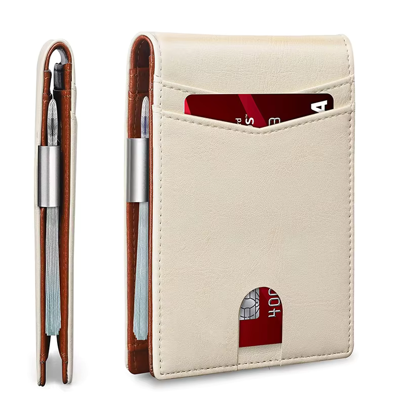 Secure Slim Leather Mens Wallet - Thin RFID Blocker