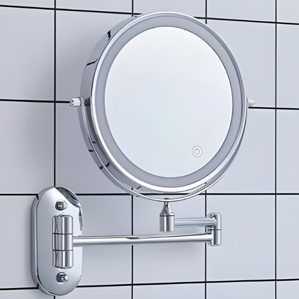 Rechargeable LED Vanity Mirror in Silver Chrome Finish