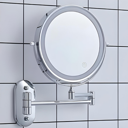 Rechargeable LED Vanity Mirror in Silver Chrome Finish